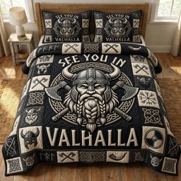 Viking Heritage 3 Piece Quilted Bedding Set Gift For African American Heritage Lovers