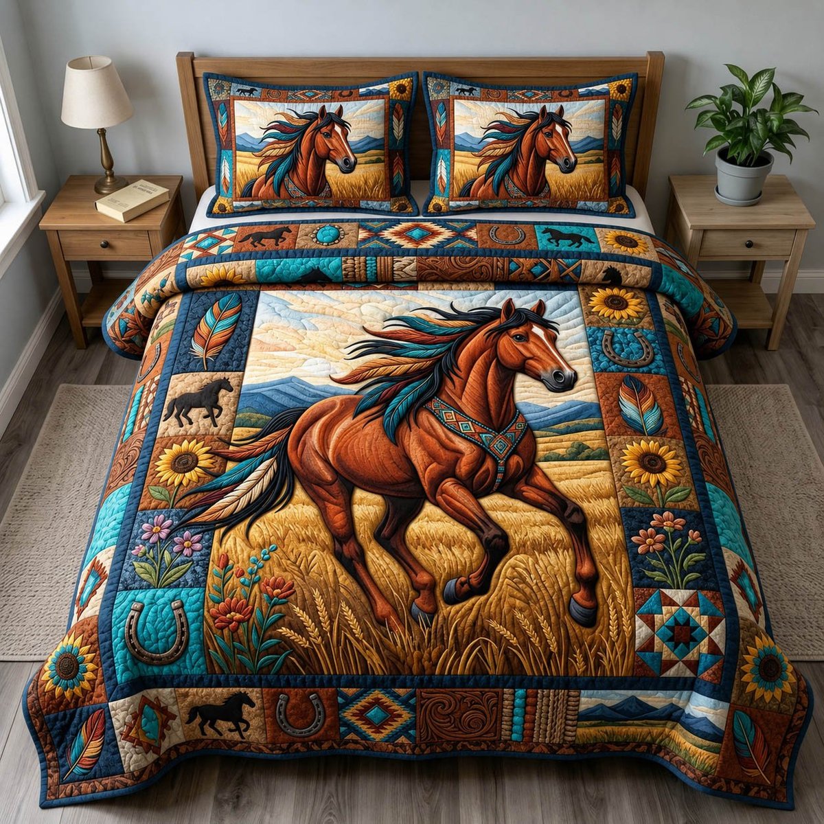 Native Legacy 3 Piece Quilted Bedding Set Gift For African American Heritage Lovers