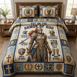 The Daughter of Divine 3 Piece Quilted Bedding Set Gift For Lion Lovers