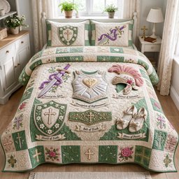 Full Armor of God 3 Piece Quilted Bedding Set Gift For Christians