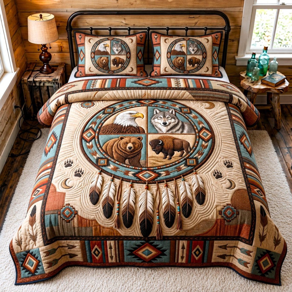 Sacred Dreams 3 Piece Quilted Bedding Set Gift For Home Decor Lovers