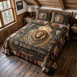 Divine Armor Christian 3 Piece Quilted Bedding Set Gift For Christians