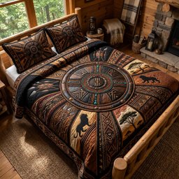 Cultural Roots 3 Piece Quilted Bedding Set Gift For African American Heritage Lovers