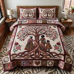 Soul Roots Christian 3 Piece Quilted Bedding Set Gift For Christians