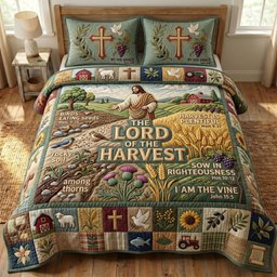 Christian Faith 3 Piece Quilted Bedding Set Gift For Christians