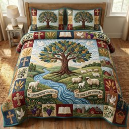 Christian Faith 3 Piece Quilted Bedding Set Gift For Christians