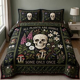 All Plants Are Edible 3 Piece Quilted Bedding Set Gift For Flower Lovers