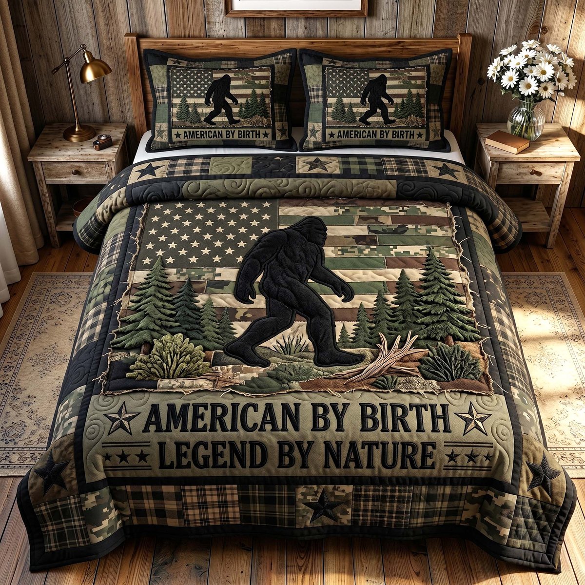 Liberty Legend 3 Piece Quilted Bedding Set Gift For Nature Lovers