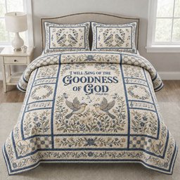 Songbird Couple Psalm 89 1 3 Piece Quilted Bedding Set Gift For Christians