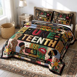 Juneteenth Culture 3 Piece Quilted Bedding Set Gift For African American Heritage Lovers