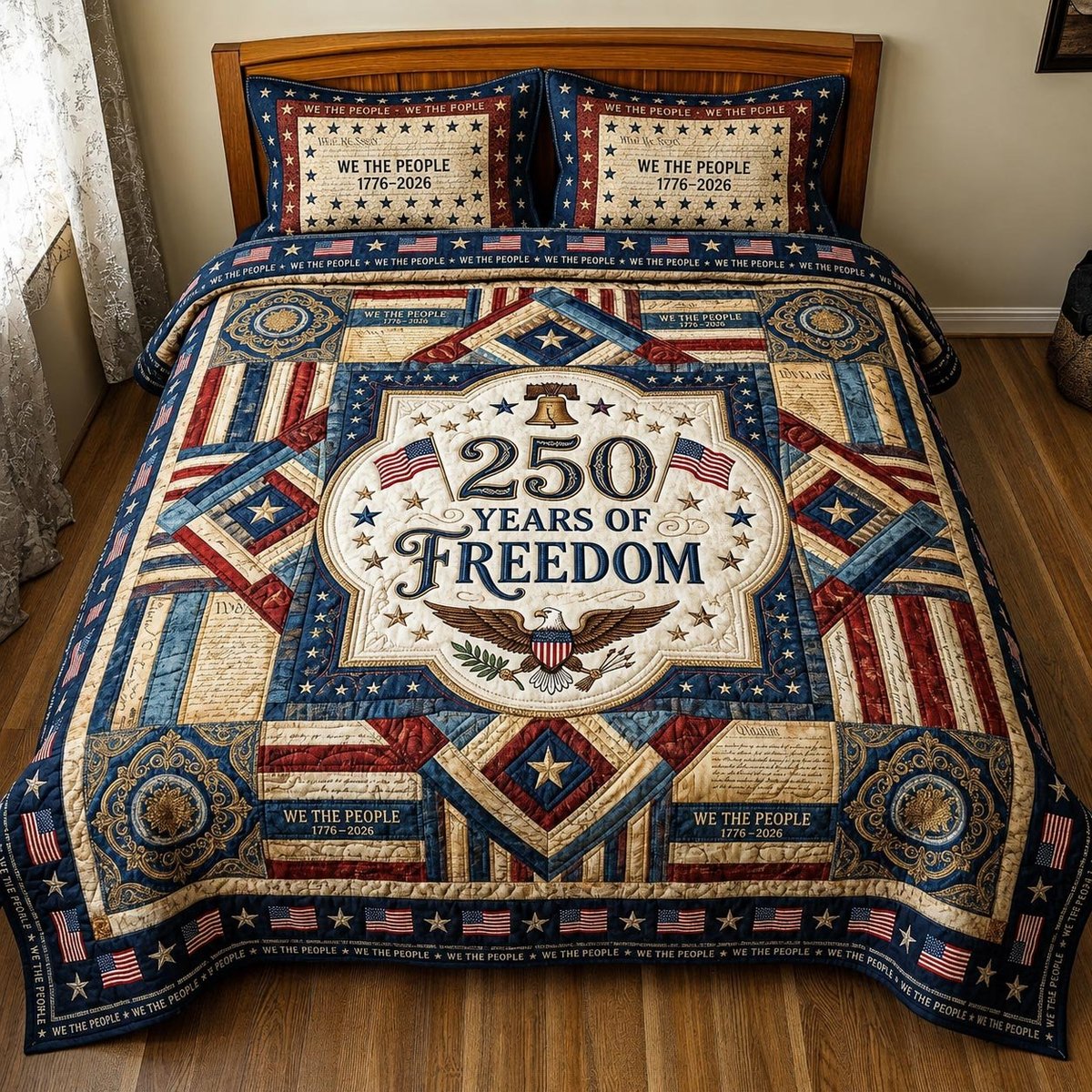 Patriot Threads 3 Piece Quilted Bedding Set Gift For Home Decor Lovers