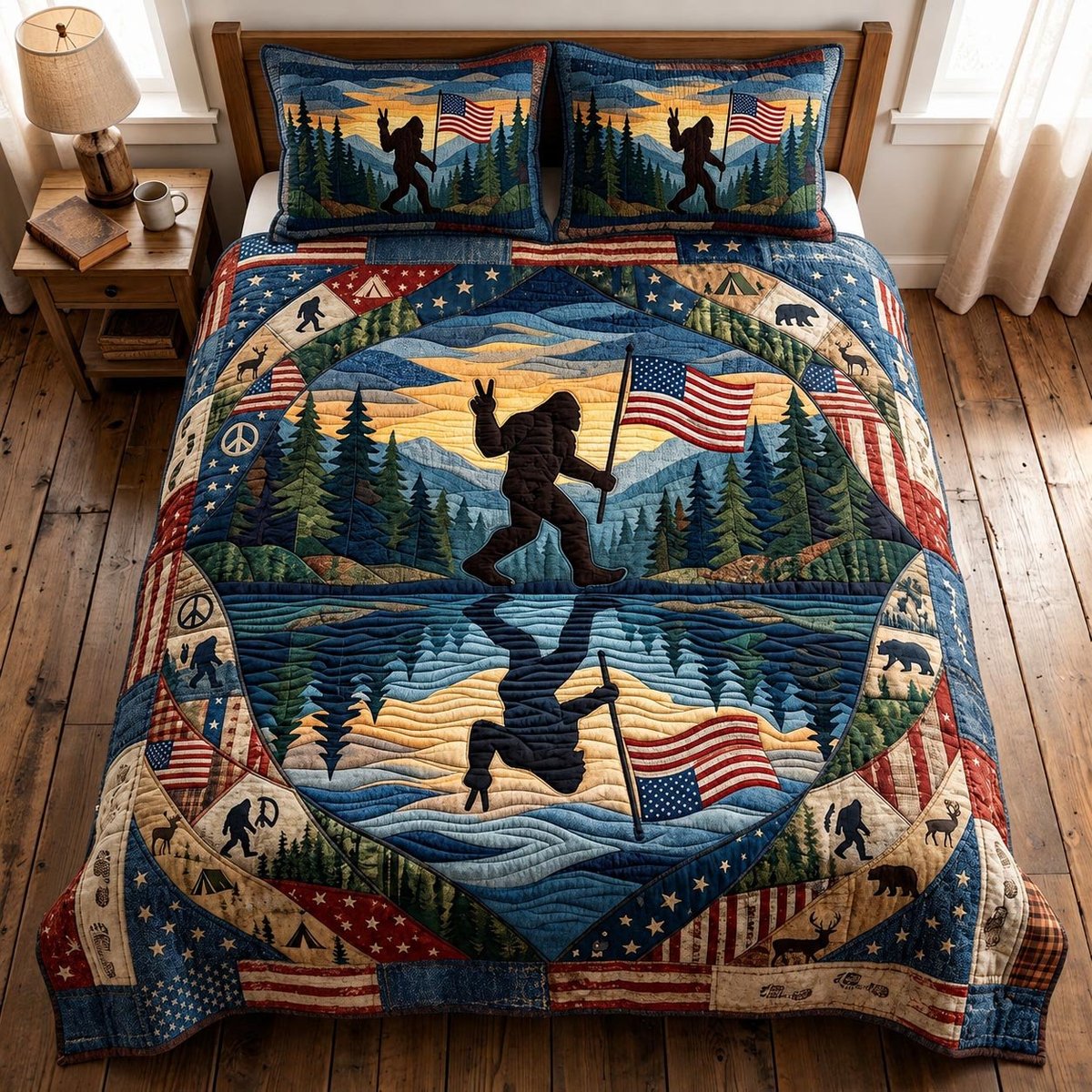 Peace Trails 3 Piece Quilted Bedding Set Gift For Nature Lovers