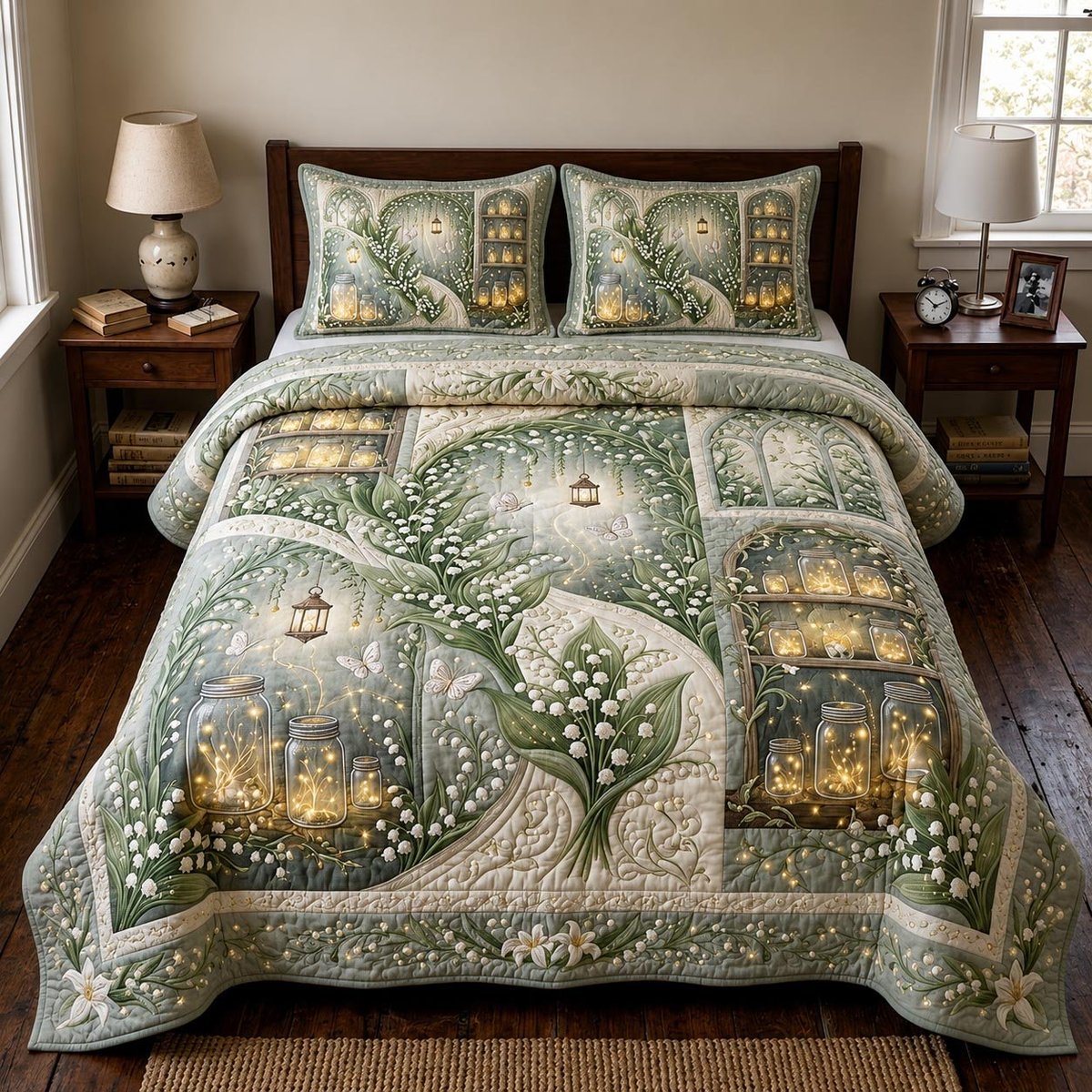 Bloom Haven 3 Piece Quilted Bedding Set Gift For Flower Lovers