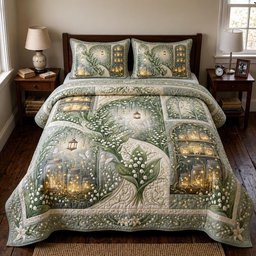 Bloom Haven 3 Piece Quilted Bedding Set Gift For Flower Lovers