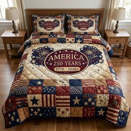 Heritage Patch 3 Piece Quilted Bedding Set Gift For African American Heritage Lovers