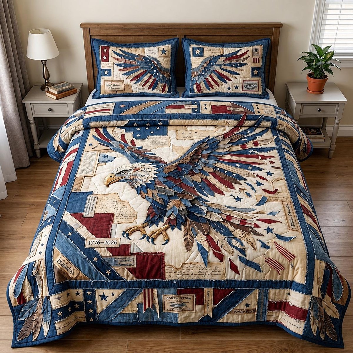 Heritage Patch 3 Piece Quilted Bedding Set Gift For African American Heritage Lovers