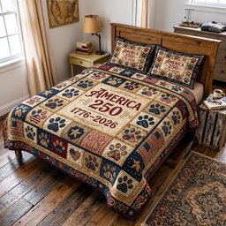 Liberty Paws Cat 3 Piece Quilted Bedding Set Gift For Dog Lovers