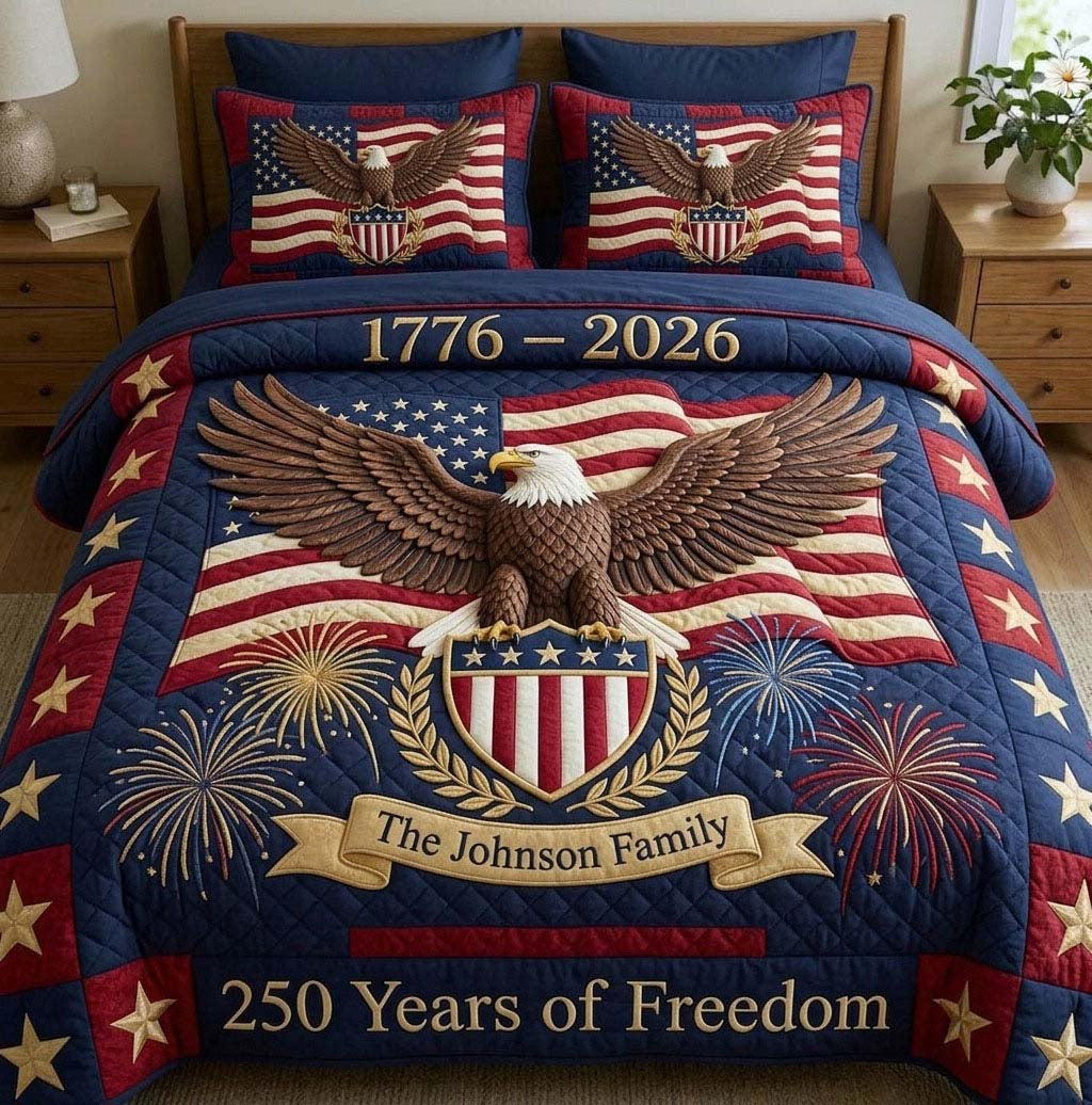 Heritage Patch 3 Piece Quilted Bedding Set Gift For African American Heritage Lovers