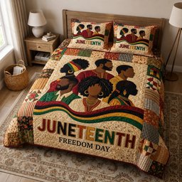Heritage Unity 3 Piece Quilted Bedding Set Gift For African American Heritage Lovers