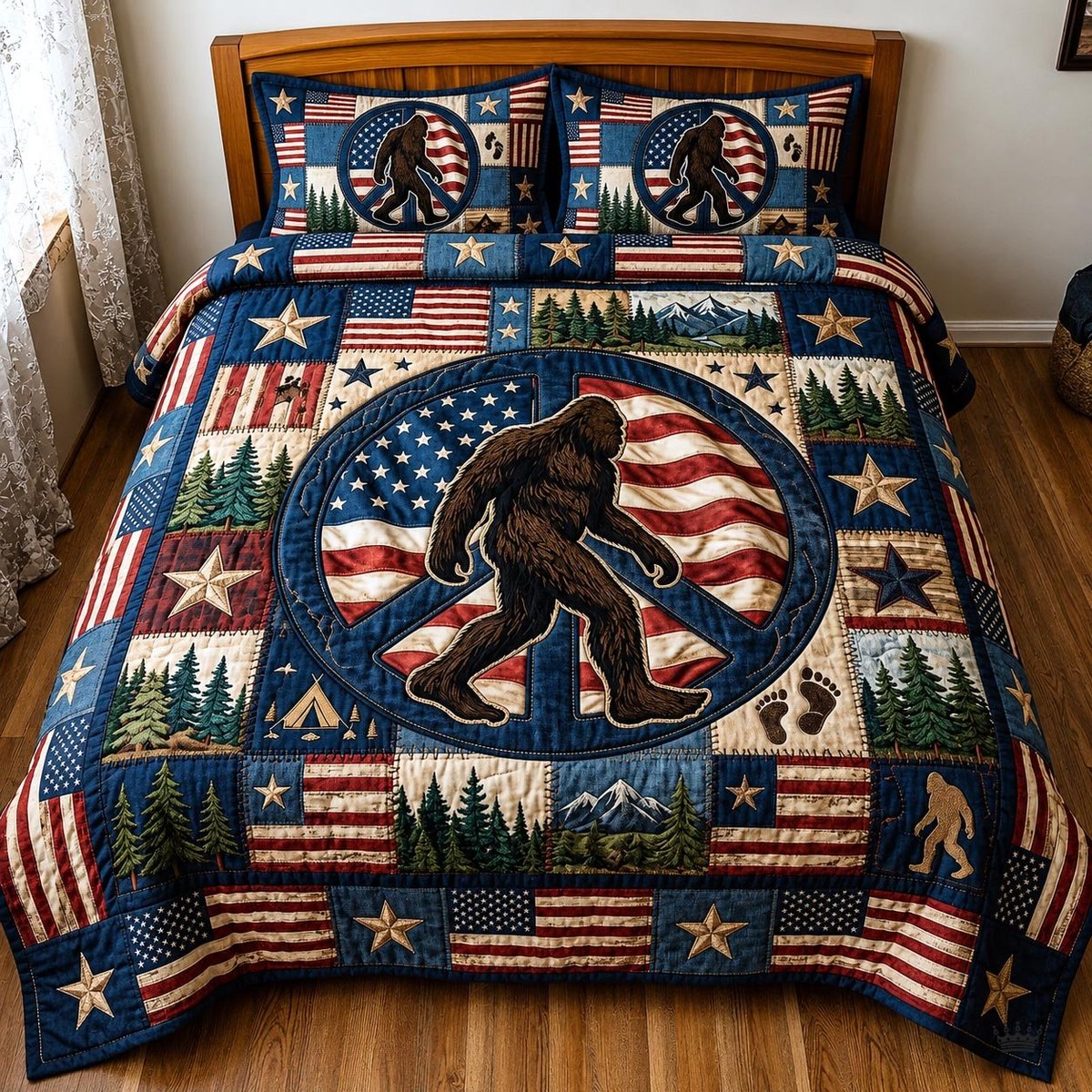 Wild Peace 3 Piece Quilted Bedding Set Gift For Nature Lovers
