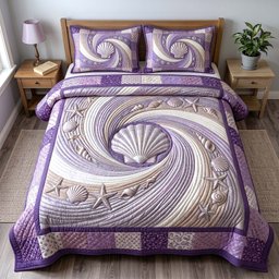 Coastal Whisper Beach 3 Piece Quilted Bedding Set Gift For Beach Lovers