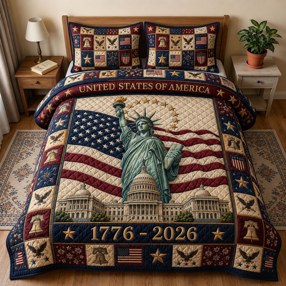 Heritage Patch 3 Piece Quilted Bedding Set Gift For African American Heritage Lovers