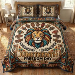Juneteenth Soul 3 Piece Quilted Bedding Set Gift For African American Heritage Lovers