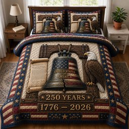 Heritage Patch 3 Piece Quilted Bedding Set Gift For African American Heritage Lovers