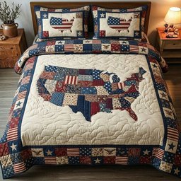 Heritage Patch 3 Piece Quilted Bedding Set Gift For African American Heritage Lovers