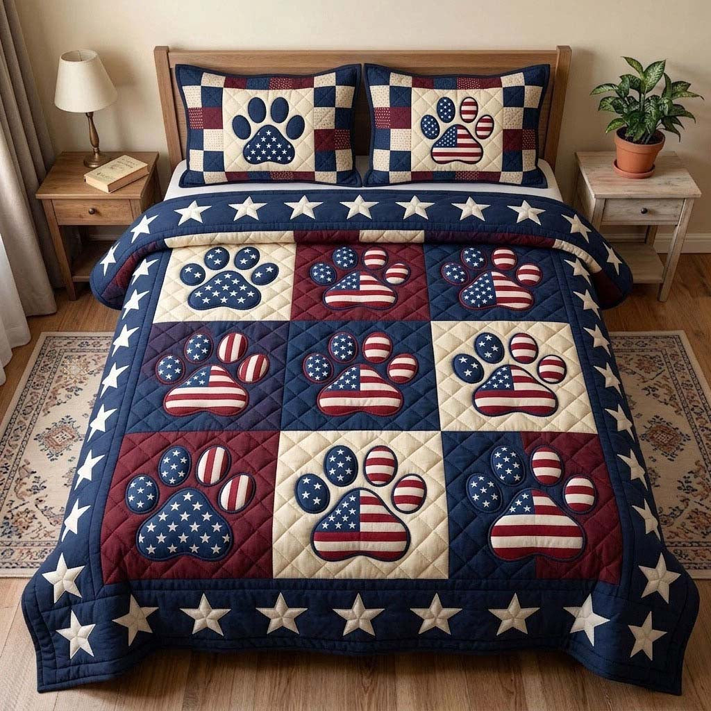 Heritage Patch 3 Piece Quilted Bedding Set Gift For African American Heritage Lovers