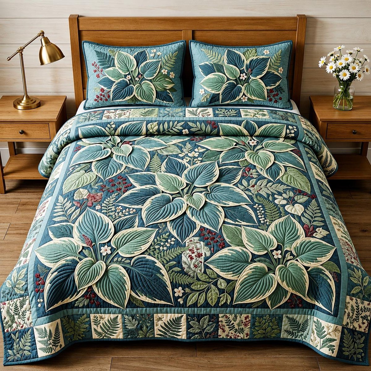 Garden Whisper 3 Piece Quilted Bedding Set Gift For Flower Lovers