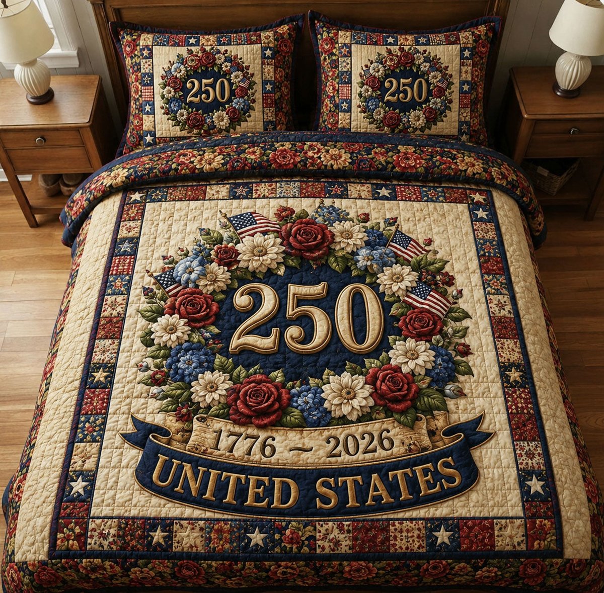 Heritage Patch 3 Piece Quilted Bedding Set Gift For African American Heritage Lovers