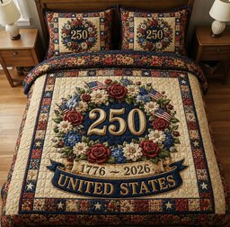Heritage Patch 3 Piece Quilted Bedding Set Gift For African American Heritage Lovers
