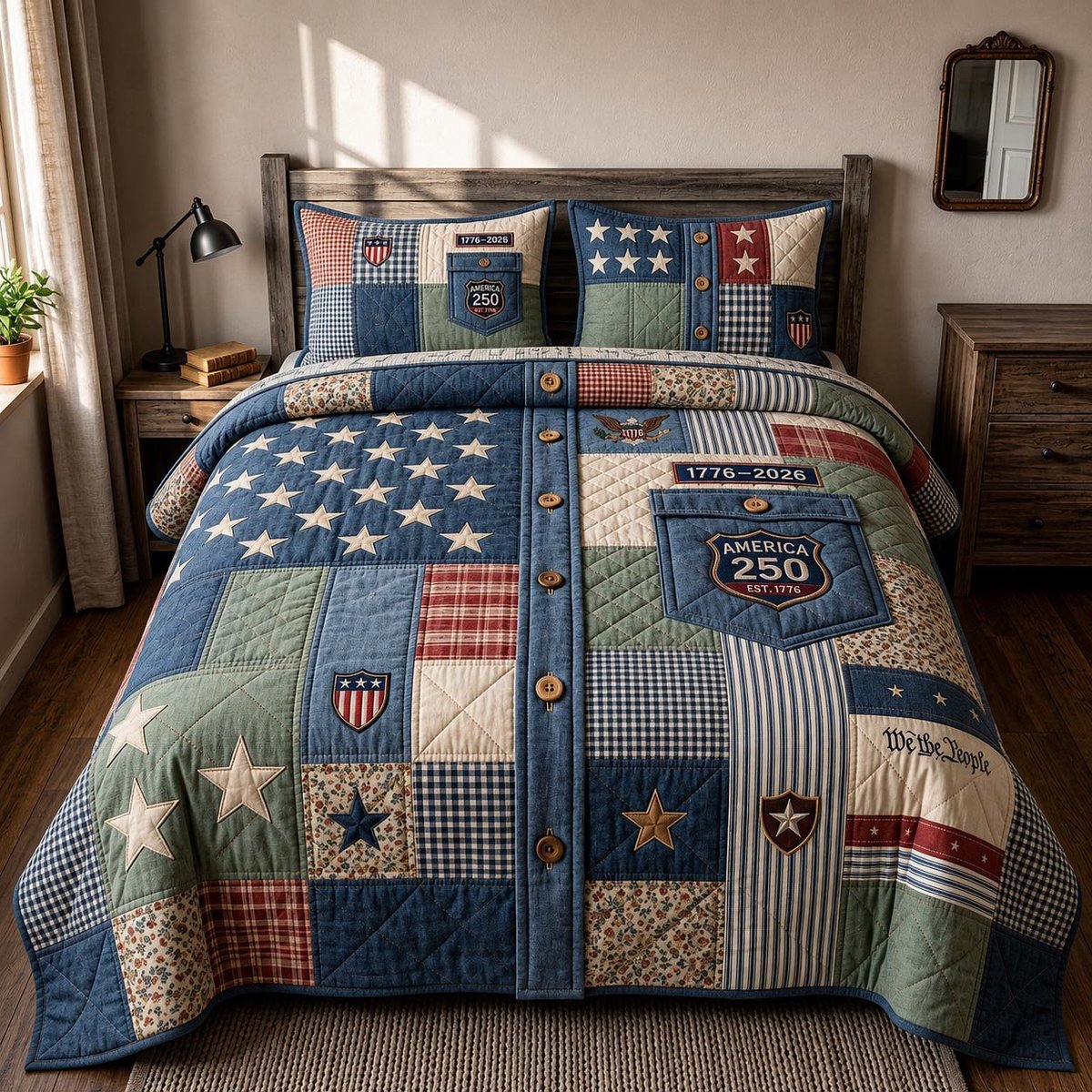 Liberty Legacy 3 Piece Quilted Bedding Set Gift For Home Decor Lovers
