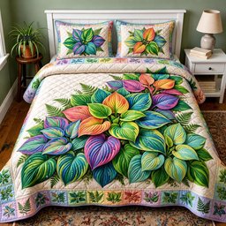 Garden Serenity 3 Piece Quilted Bedding Set Gift For Flower Lovers