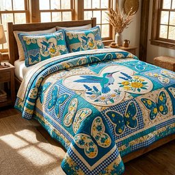 Floral Garden 3 Piece Quilted Bedding Set Gift For Flower Lovers