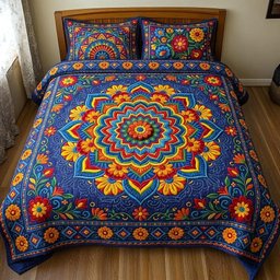 Fiesta Cultura Skull 3 Piece Quilted Bedding Set Gift For Gothic Decor Lovers