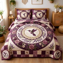 Floral Garden 3 Piece Quilted Bedding Set Gift For Flower Lovers