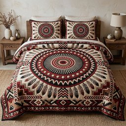 Tribal Heritage 3 Piece Quilted Bedding Set Gift For African American Heritage Lovers