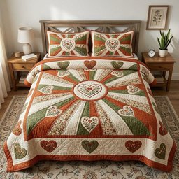 Flower Patchwork 3 Piece Quilted Bedding Set Gift For Flower Lovers