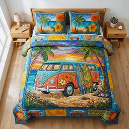 Beachside 3 Piece Quilted Bedding Set Gift For Beach Lovers