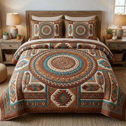 Tribal Heritage 3 Piece Quilted Bedding Set Gift For African American Heritage Lovers