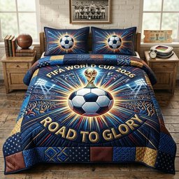 Radiant Cup Glory 3 Piece Quilted Bedding Set Gift For Sports Fans