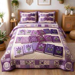 Wildflower Books 3 Piece Quilted Bedding Set Gift For Flower Lovers