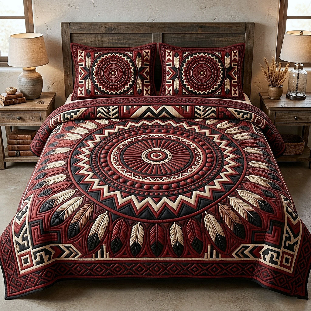Tribal Heritage 3 Piece Quilted Bedding Set Gift For African American Heritage Lovers