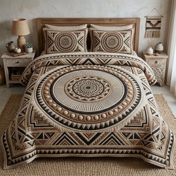 Tribal Heritage 3 Piece Quilted Bedding Set Gift For African American Heritage Lovers