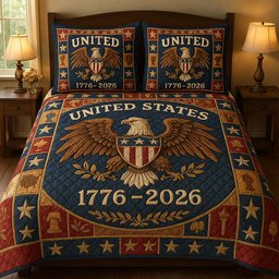 Patriot Legacy 3 Piece Quilted Bedding Set Gift For Home Decor Lovers
