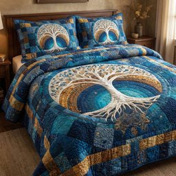 Celestial Tree 3 Piece Quilted Bedding Set Gift For Home Decor Lovers