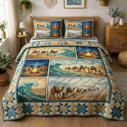 Desert Promise Story 3 Piece Quilted Bedding Set Gift For Beach Lovers