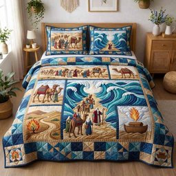 Sacred Pesach 3 Piece Quilted Bedding Set Gift For Christians
